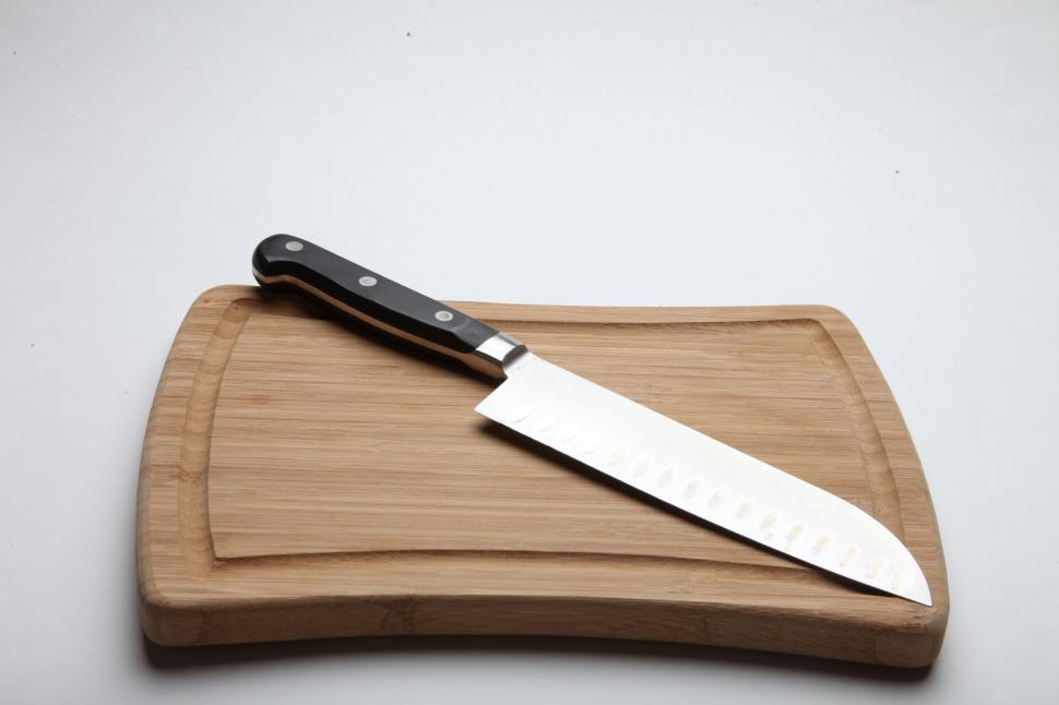 Free Image of Wooden Cutting Board and Knife 