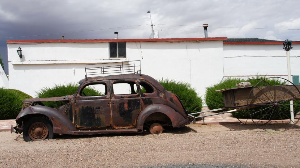 Free Image of Junked Classic Car 