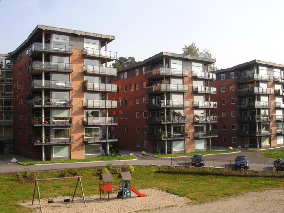 Free Image of Group of Apartment Buildings With Playground 