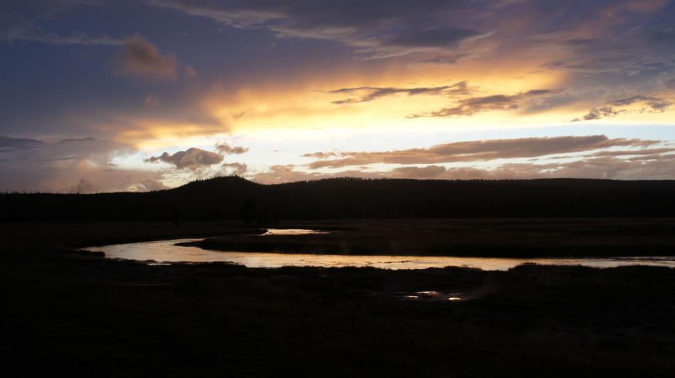 Free Image of Spectacular Sunset Over Yellowstone  
