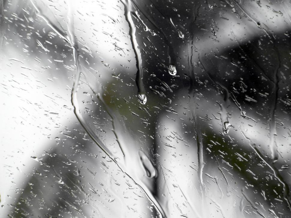 Free Image of Tropical Storm Window Raindrops 