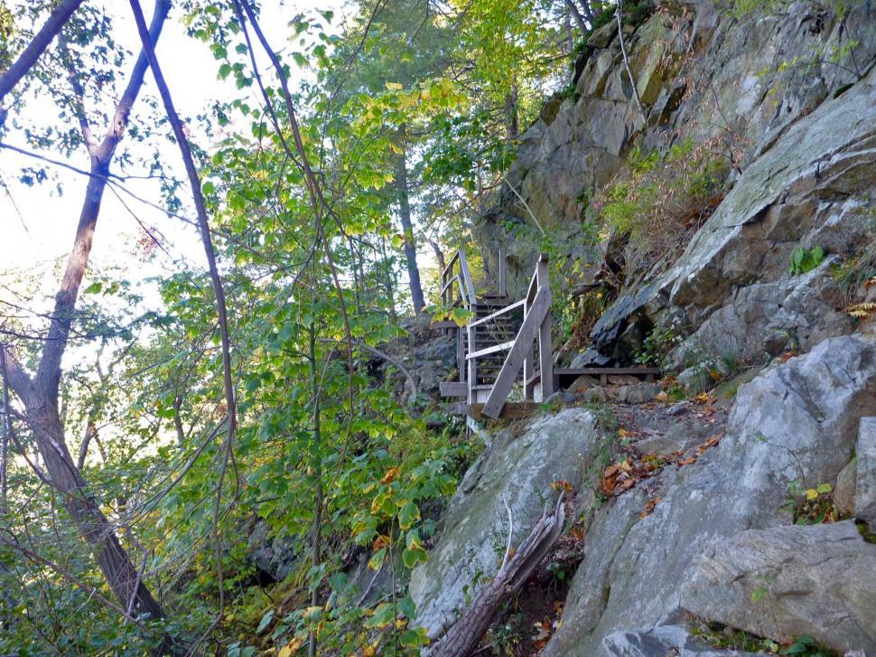 Free Image of Wood Stairs Along a Hiking Trail on Storm King Mountain 