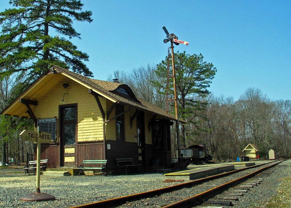 Download Free Stock Photo of Old Train Station at Allaire Village 