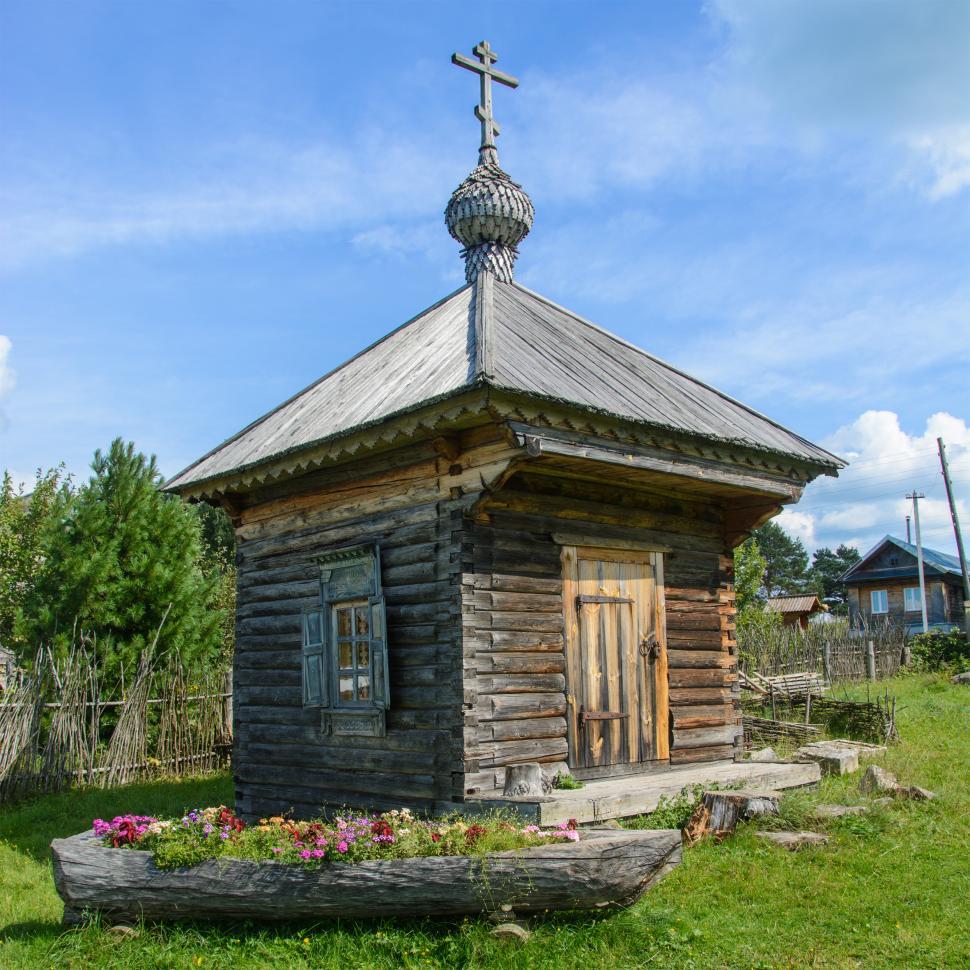 Free Image of Ancient wooden chapel.  