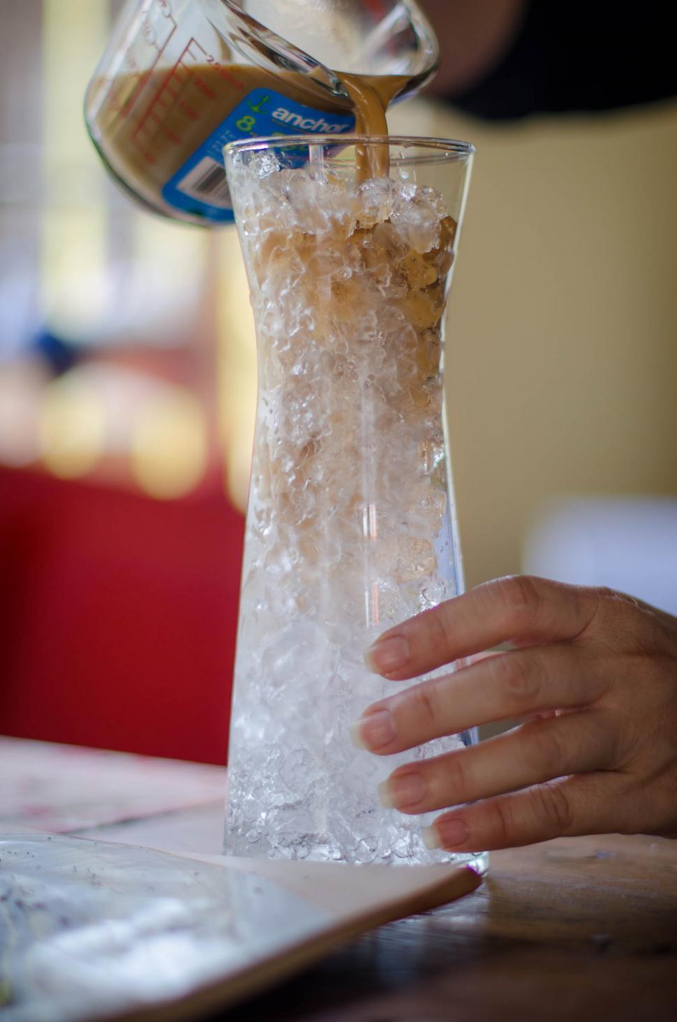 Free Image of Ice Coffee Making 