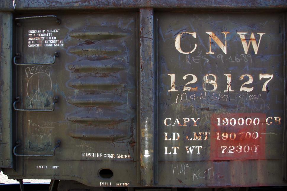 Free Image of train decay rivet word metal peel decommission ladder words cnw 128127 pull jack here safety first peace graffiti vandalize car 