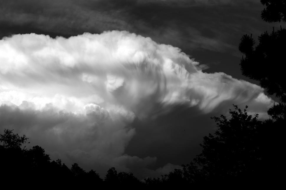 Free Image of White cloud, monochrome  