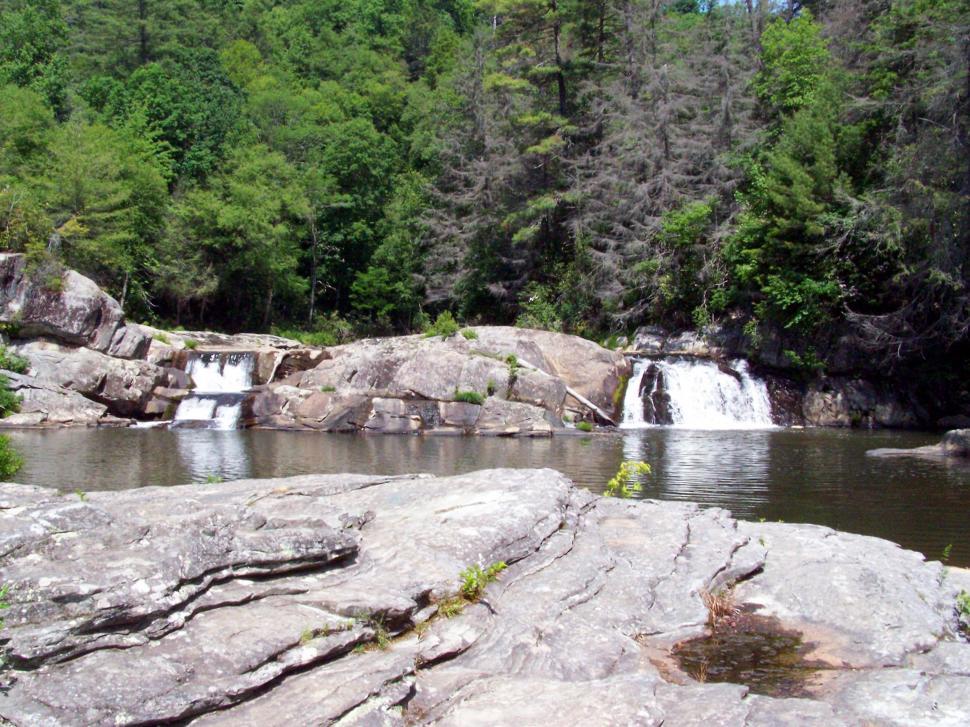 Free Image of Small Waterfall in Forest 