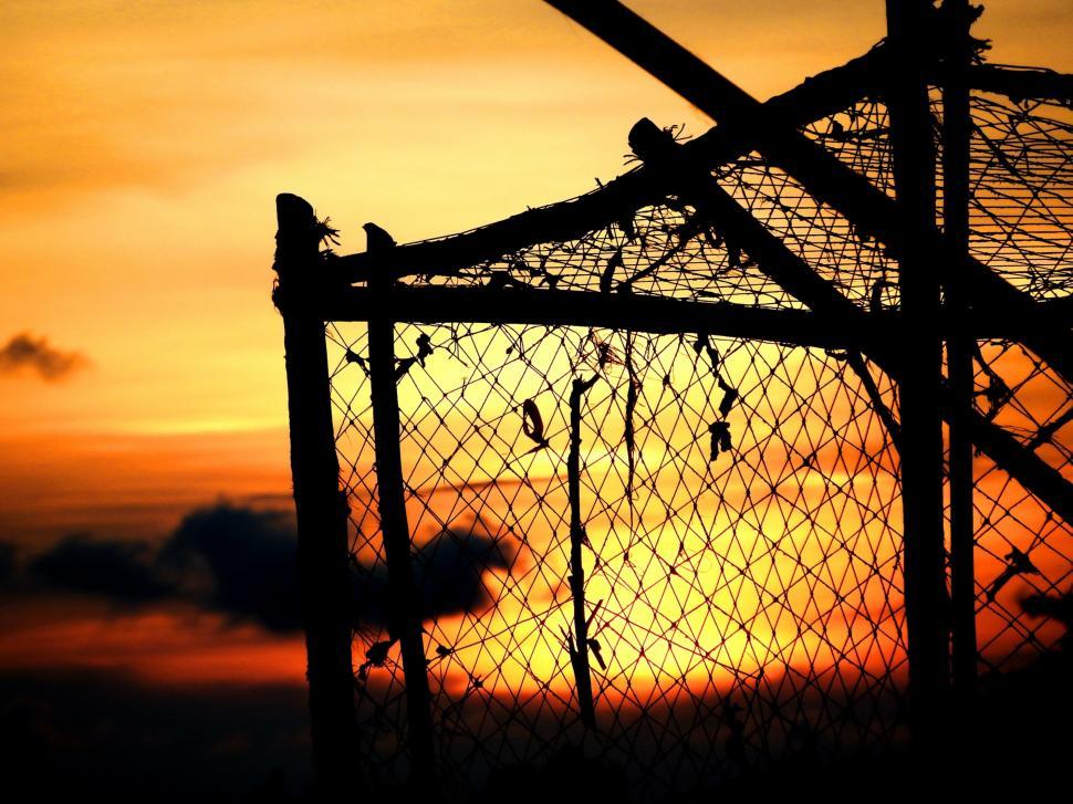 Free Image of Sunset Fishing Pots / Nets 
