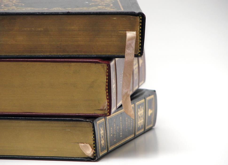 Free Image of Close-up of antique books on a white background 
