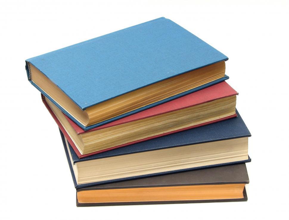Free Image of A stack of books isolated on a white background 