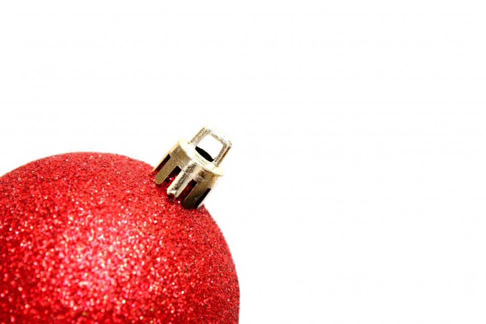 Free Image of A red Christmas ornament isolated on a white background 