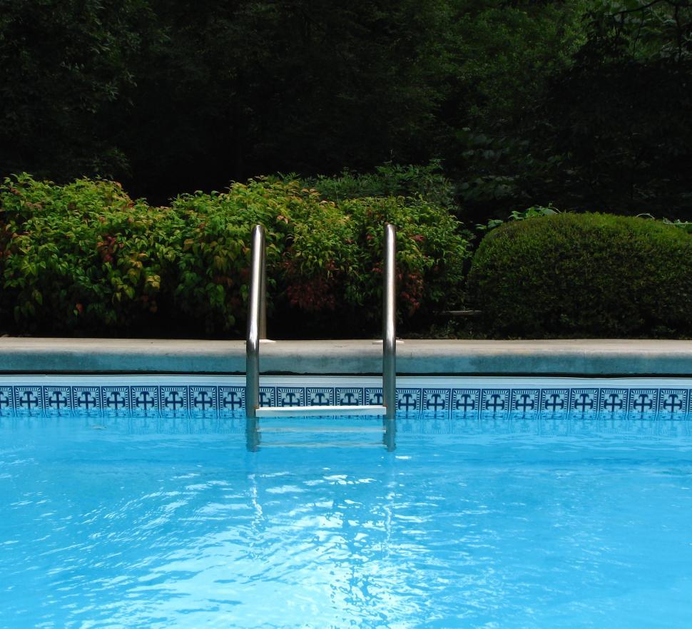 Free Image of A ladder in a swimming pool 