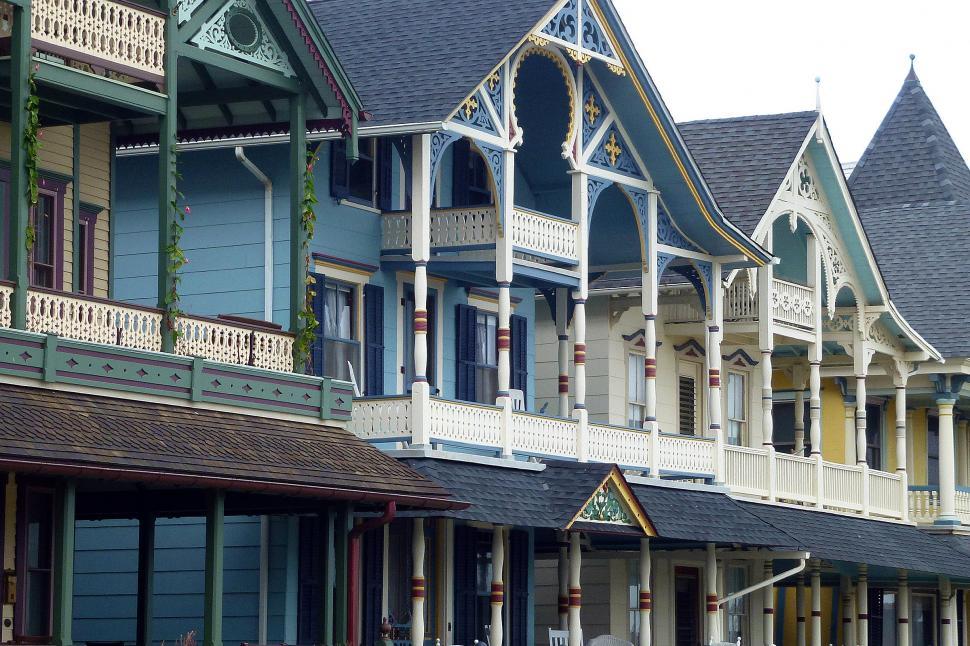 Free Image of Ocean Grove Victorian Houses 