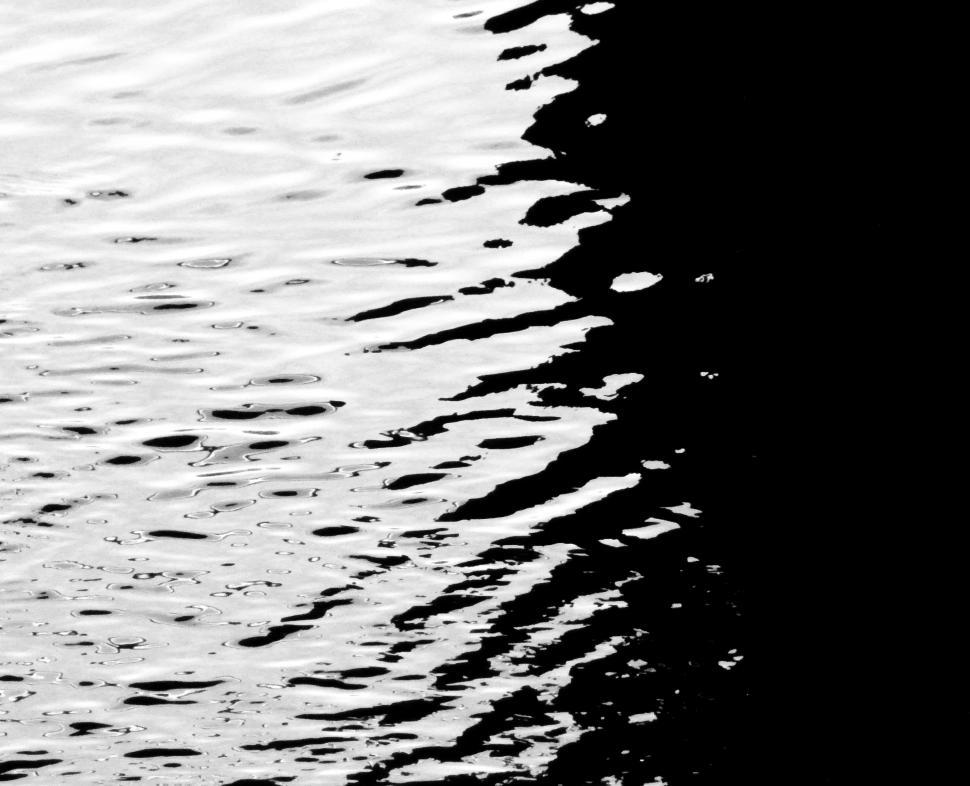Free Image of Black and White Water Ripples Abstract 