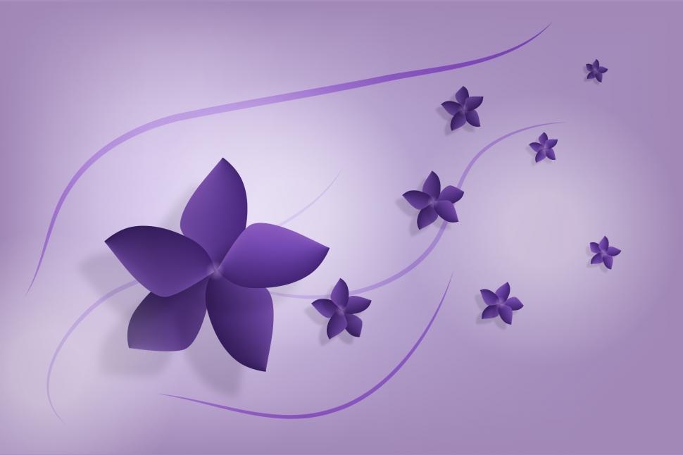 Free Image of Purple Flowers Graphic Design 