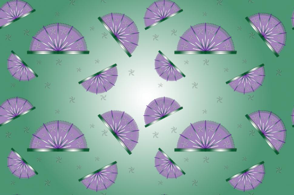Free Image of Fan Flowers Pattern 
