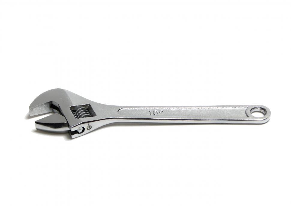 Free Image of An adjustable wrench isolated on a white background 