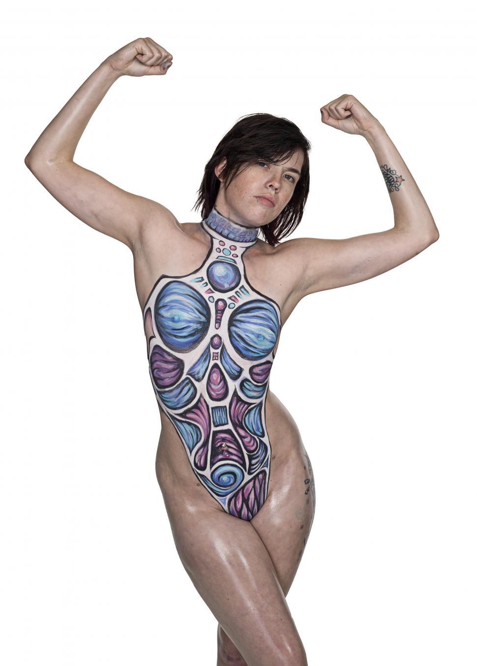 Download Free Stock Photo of Macie Body Painted Swimsuit 
