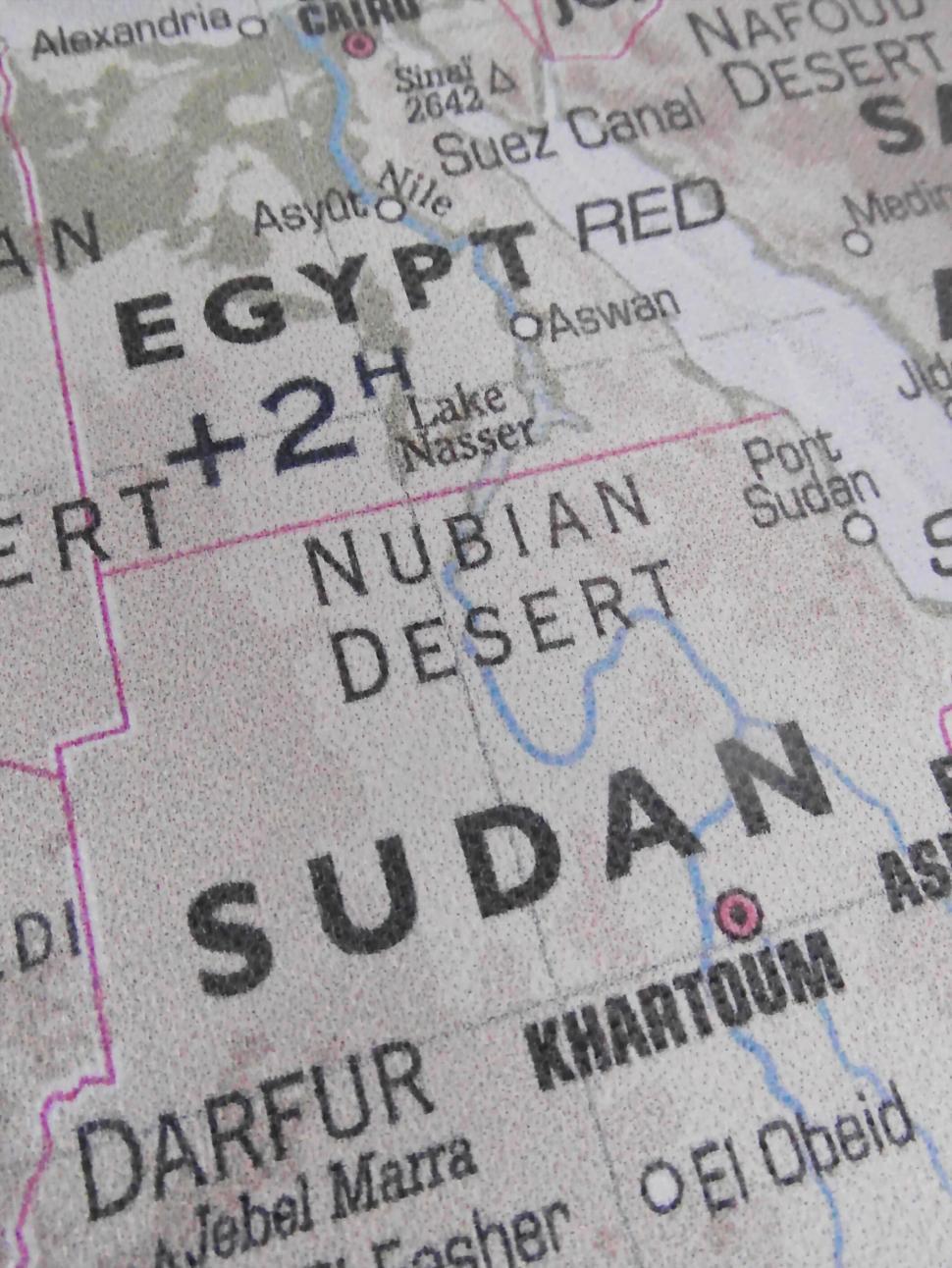 Free Image of Egypt and Sudan Map 
