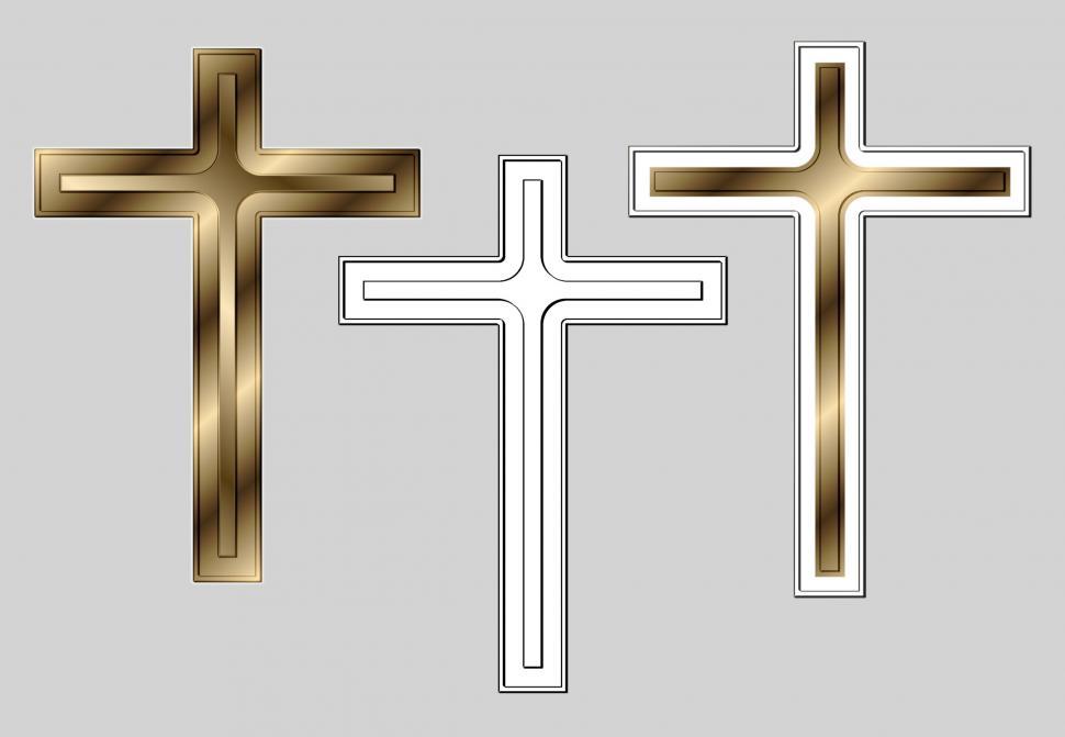 Free Image of Three Metal Crosses 