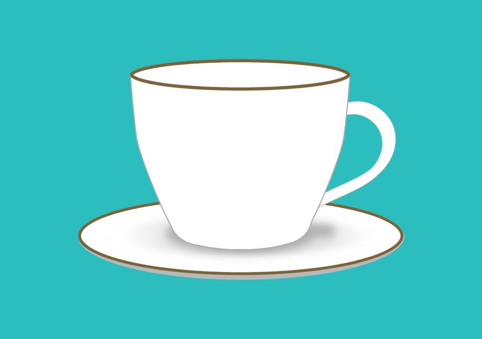 Free Image of White Tea Cup and Saucer 