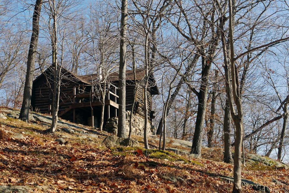 Free Image of Log Cabin In The Woods 