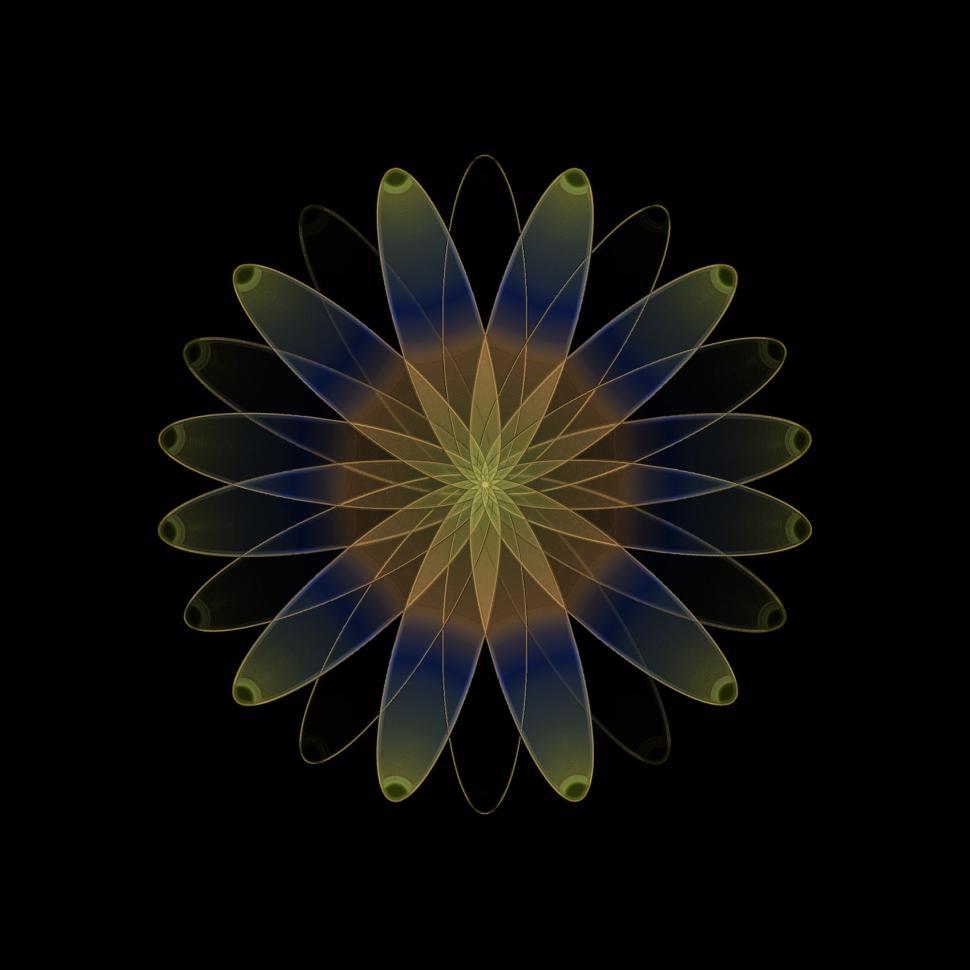 Free Image of Brown, Green and Blue Abstract Flower 