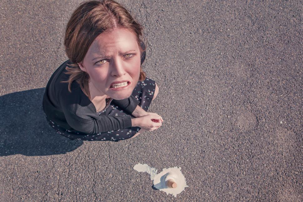 Download Free Stock Photo of Woman's Ice Cream Fell  