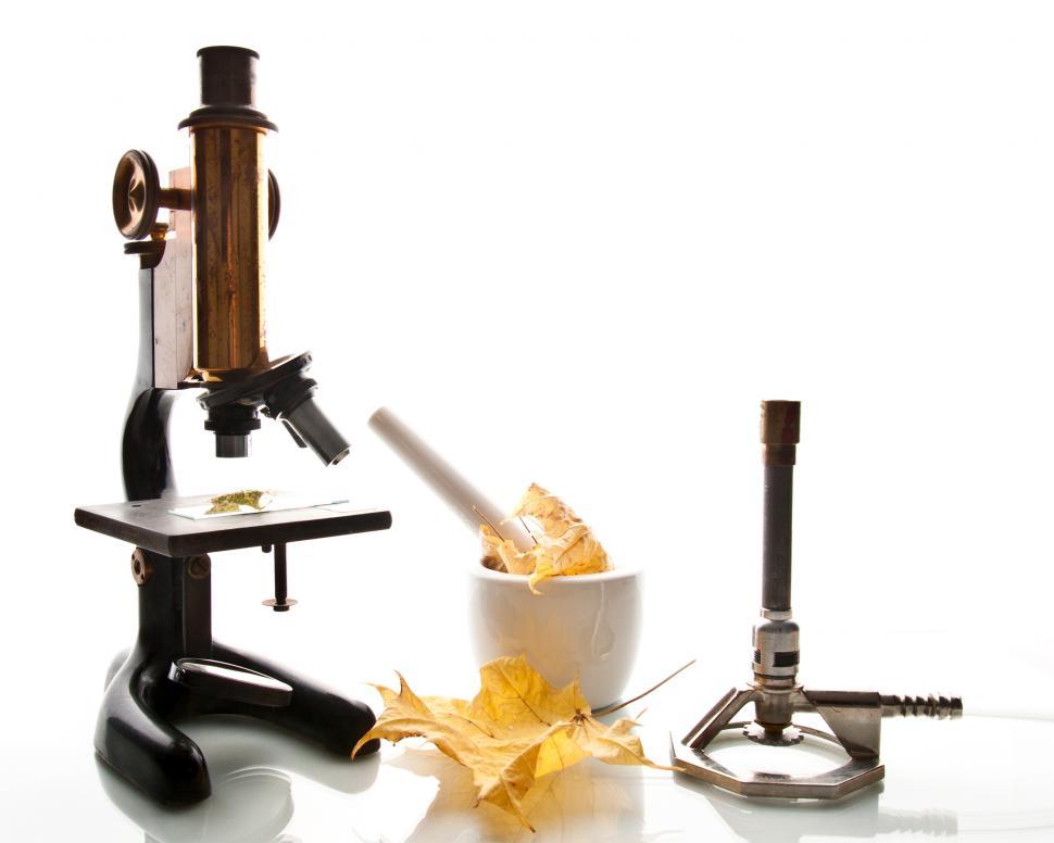 Free Image of Vintage Microscope and Gear 