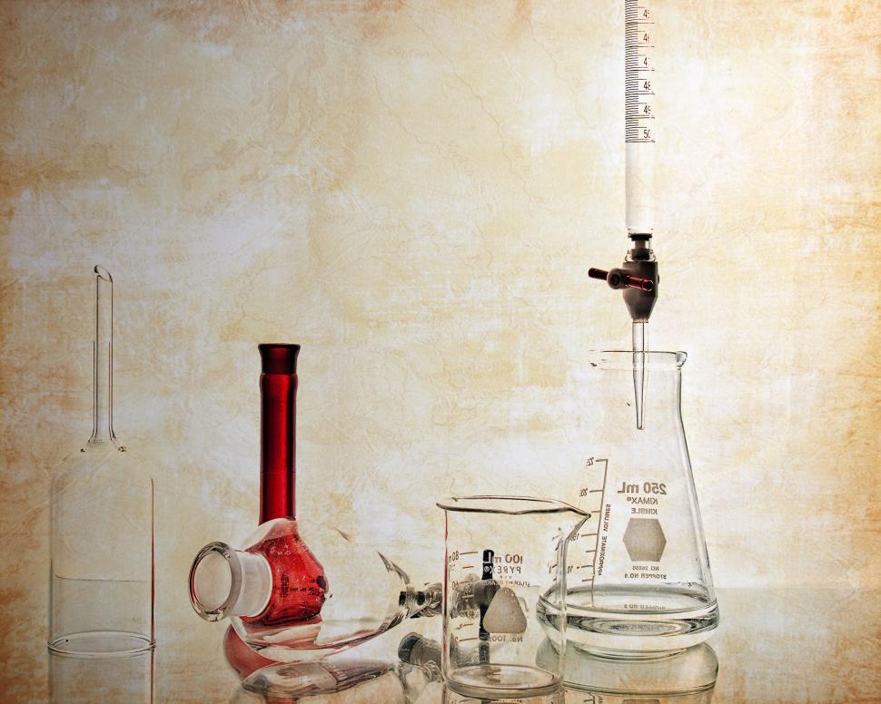 Free Image of Old look laboratory glassware 