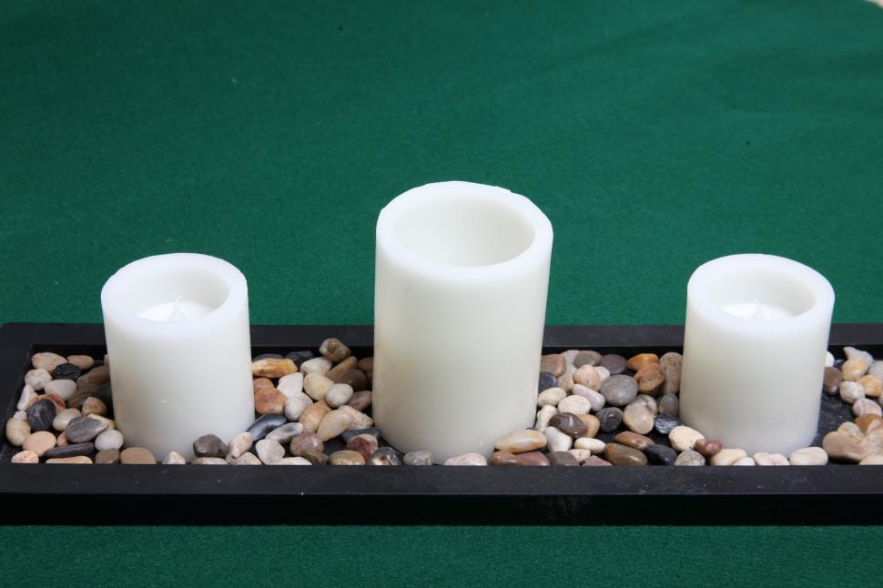 Free Image of Three candles on a tray 