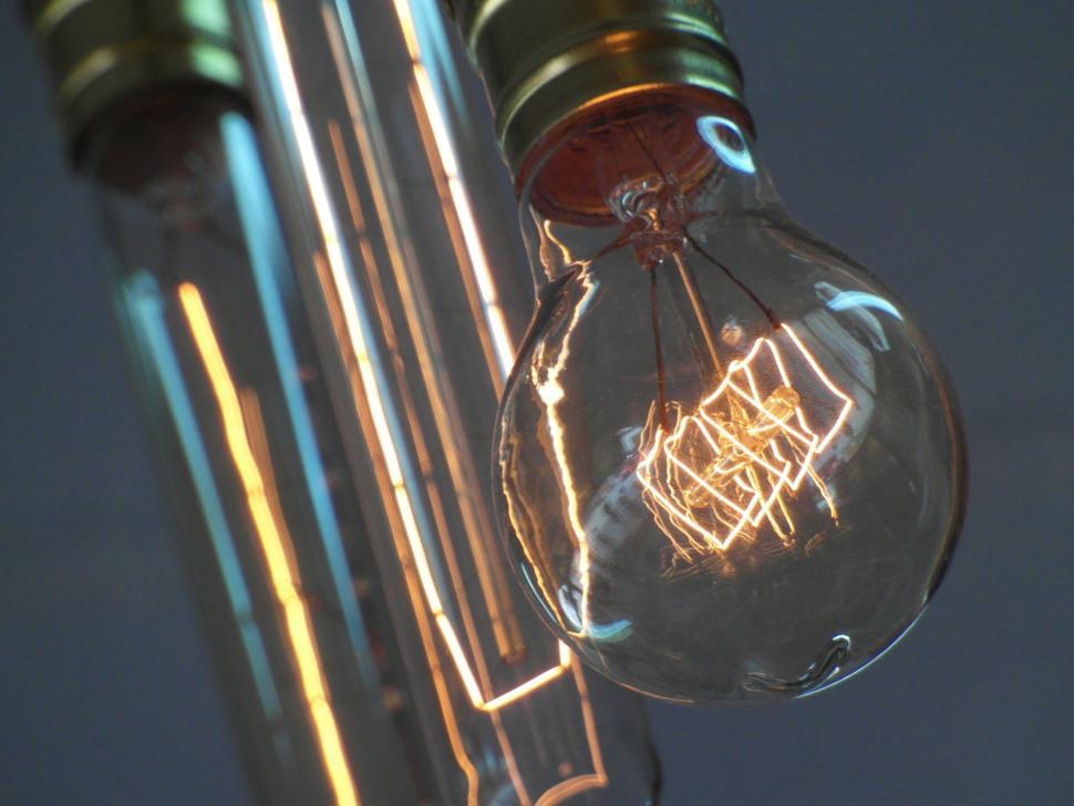 Free Image of Three Edison Light Bulbs 