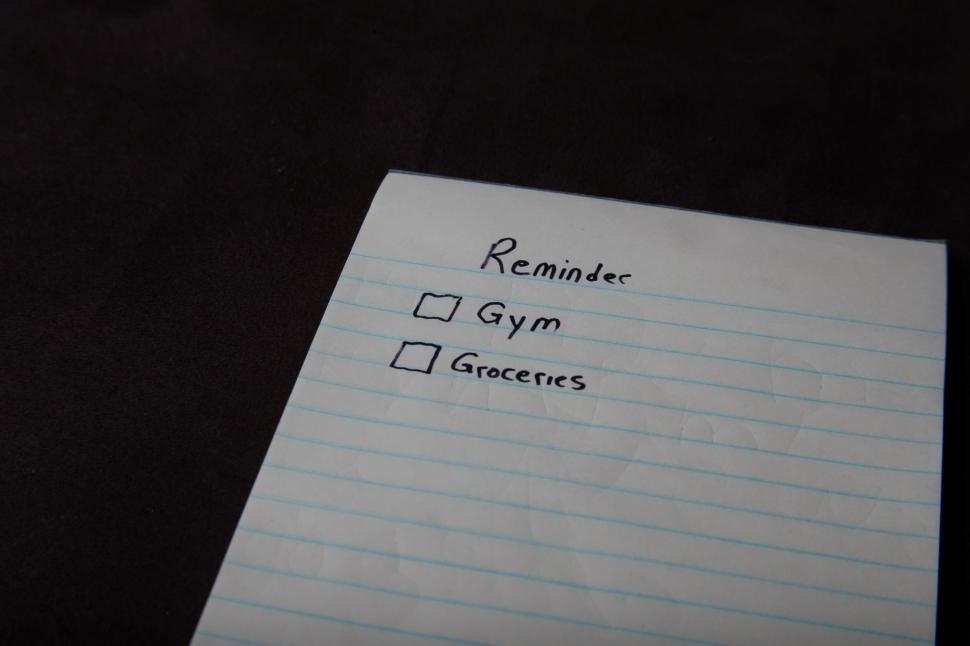 Free Image of Reminder - Gym and Groceries 