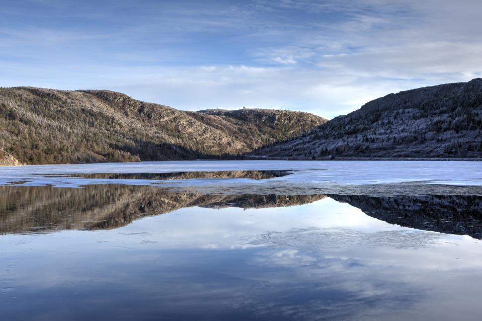 Free Image of Winter lake reflection  