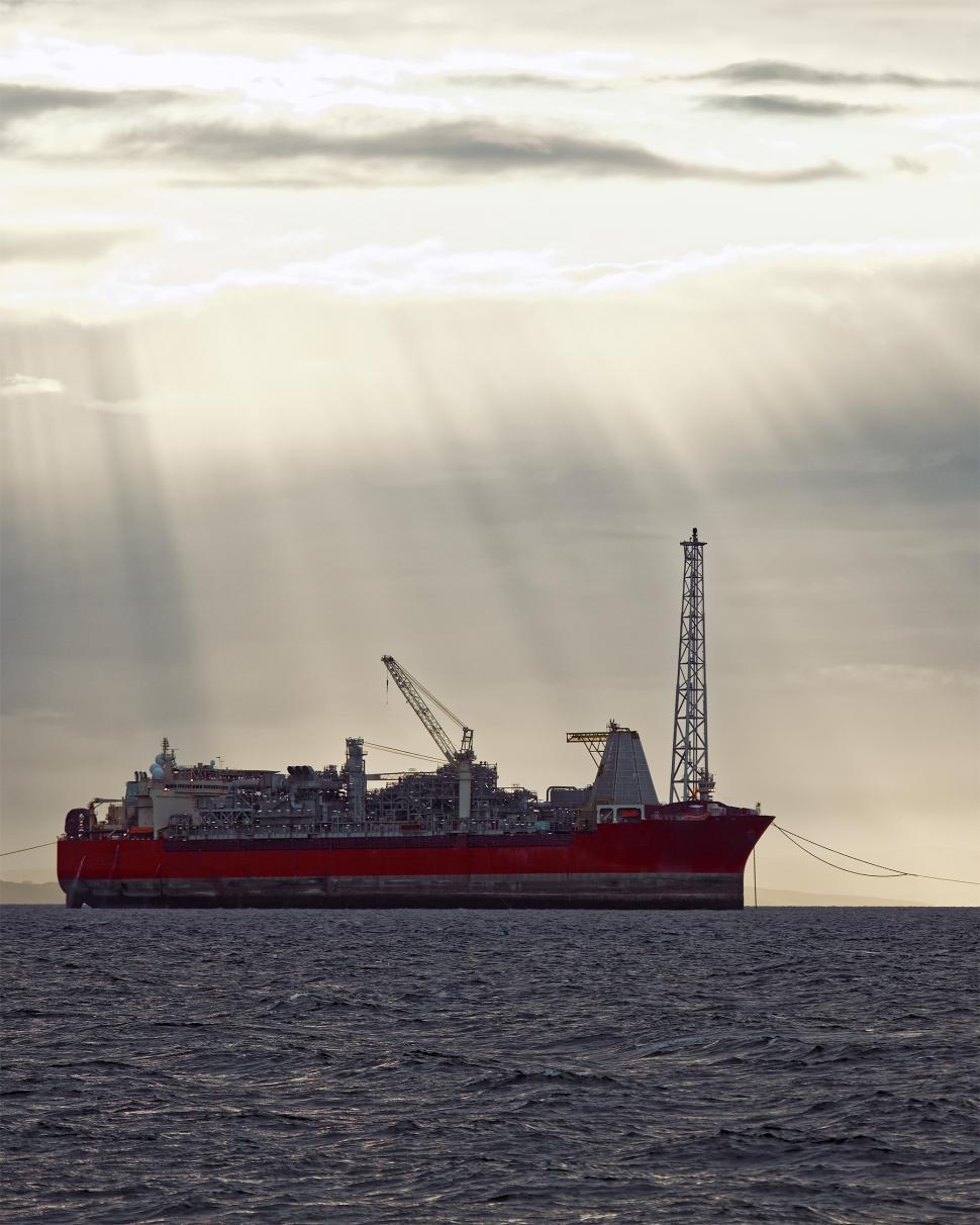 Free Image of Oil and gas FPSO at sunset 