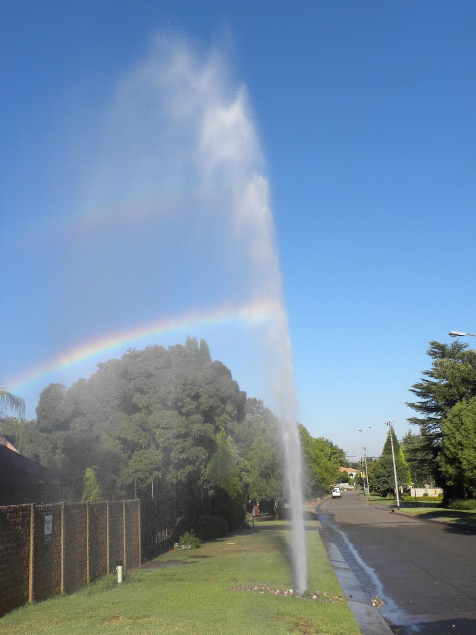 Free Image of Geyser from Burst Water Pipe 