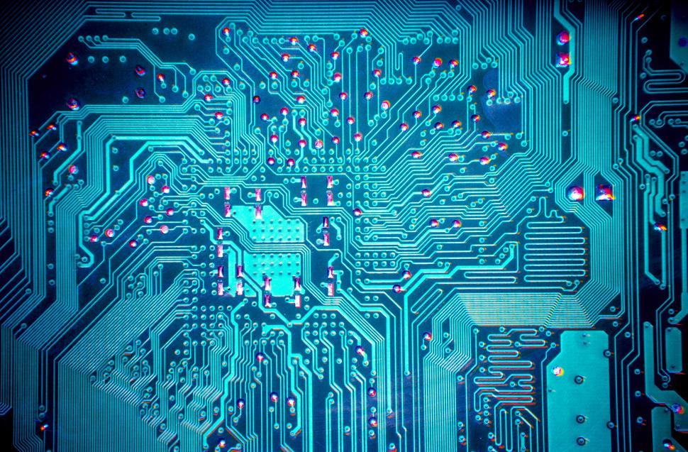 Free Image of blue computer circuit board 