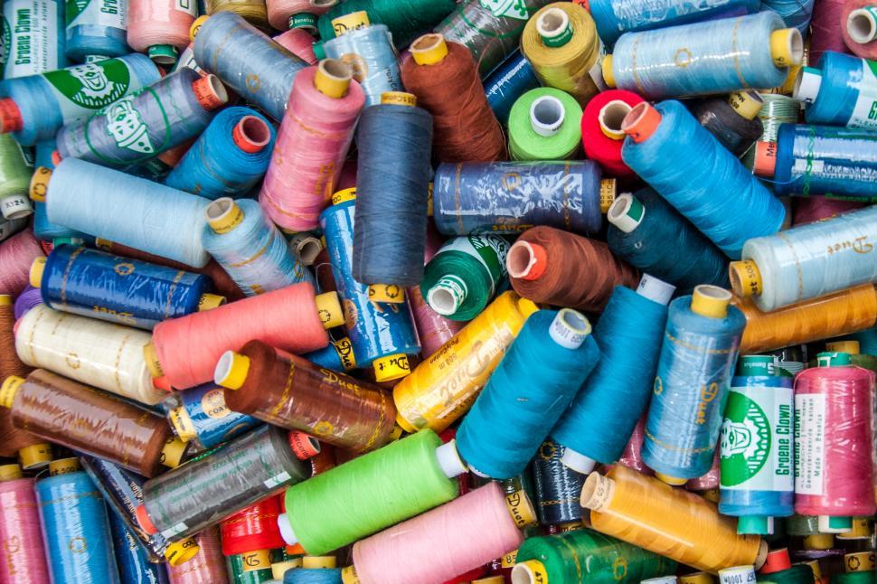Download Free Stock Photo of Multicolor sewing threads 