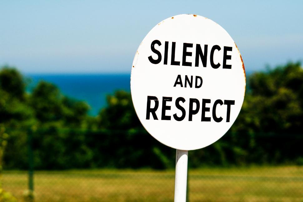 Free Image of Sign silence and respect at graveyard 
