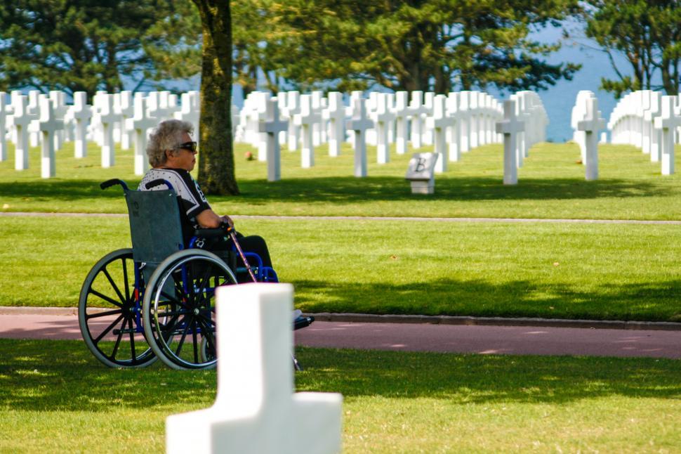 Free Image of woman at Military graveyard 
