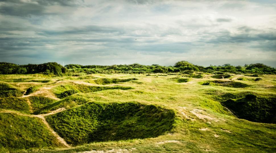 Free Image of Dday bomb craters 