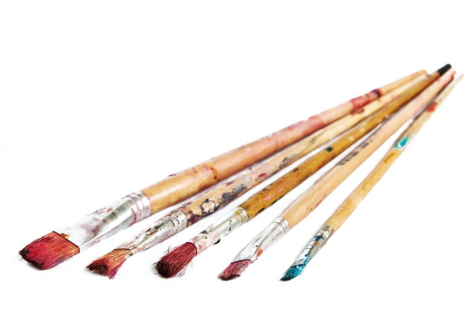 Free Image of Group of Paint Brushes Sitting Together 