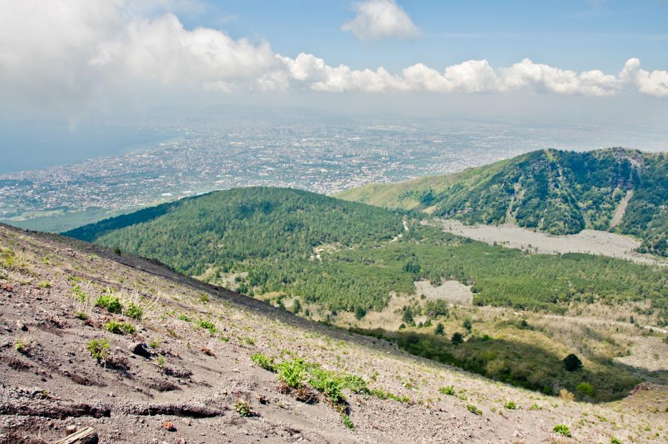 Free Image of Naples View from Vesuvius volcano 