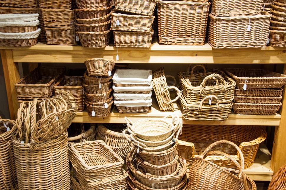 Free Image of Close up of bamboo baskets 