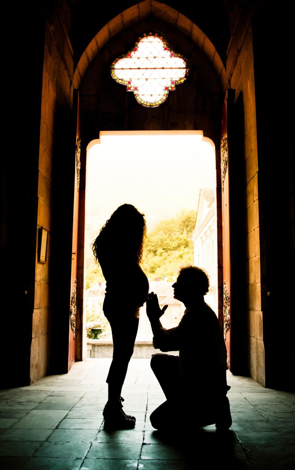 Free Image of Pregnant woman proposal 