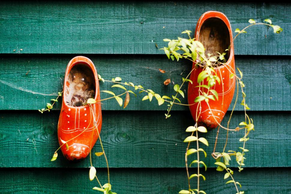Free Image of colorful Dutch wooden clogs 