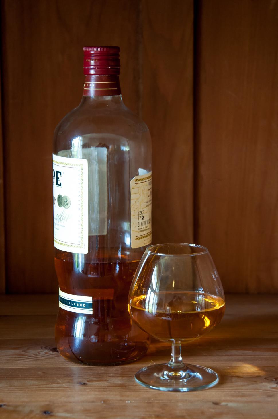 Free Image of Alcohol glass and bottle, Whisky, Brandy, Cognac 