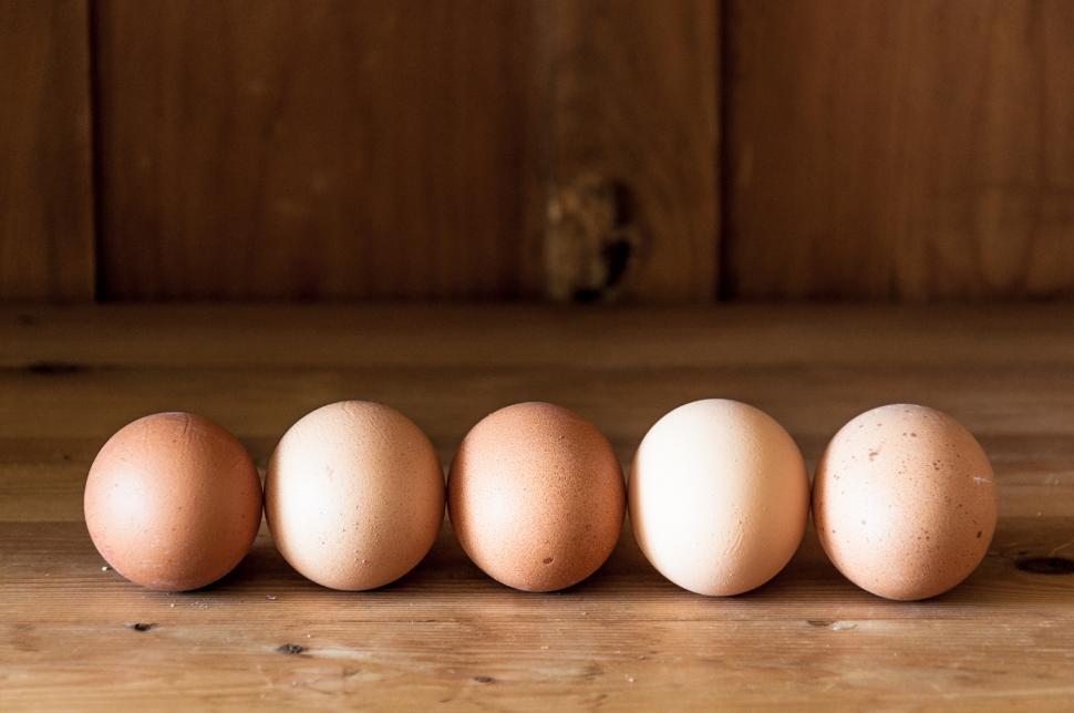 Free Image of Eggs on wood background 