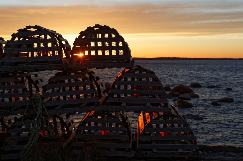 Free Image of Stacked Lobster Pots 